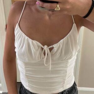 White crop tank with tie size M